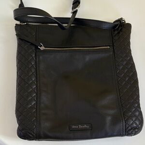 Vera Bradley Black Quilted Leather Crossbody Bag